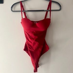 WOLFORD FORMING RED BODYSUIT